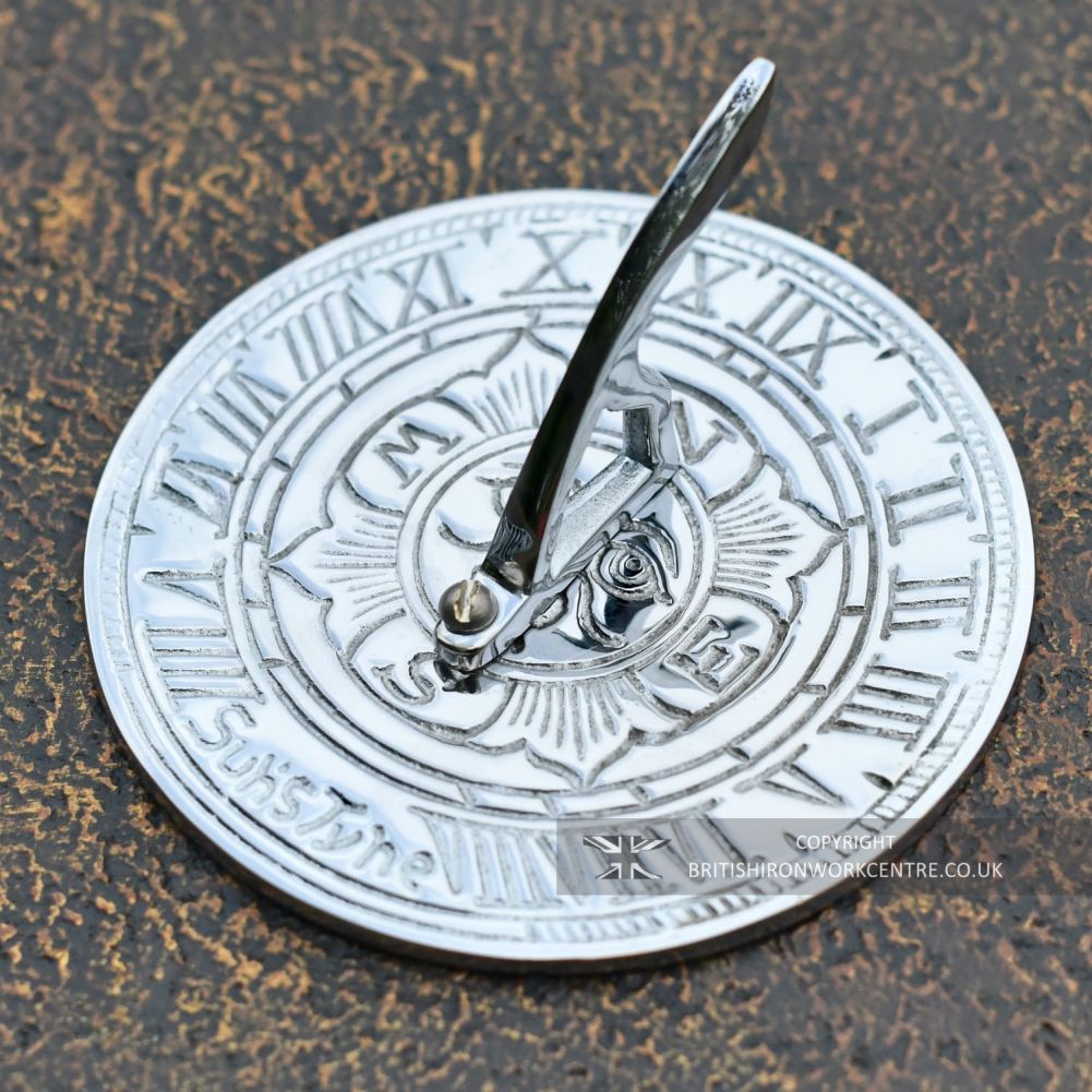 'Soleil' Garden Sundial In Bright Chrome