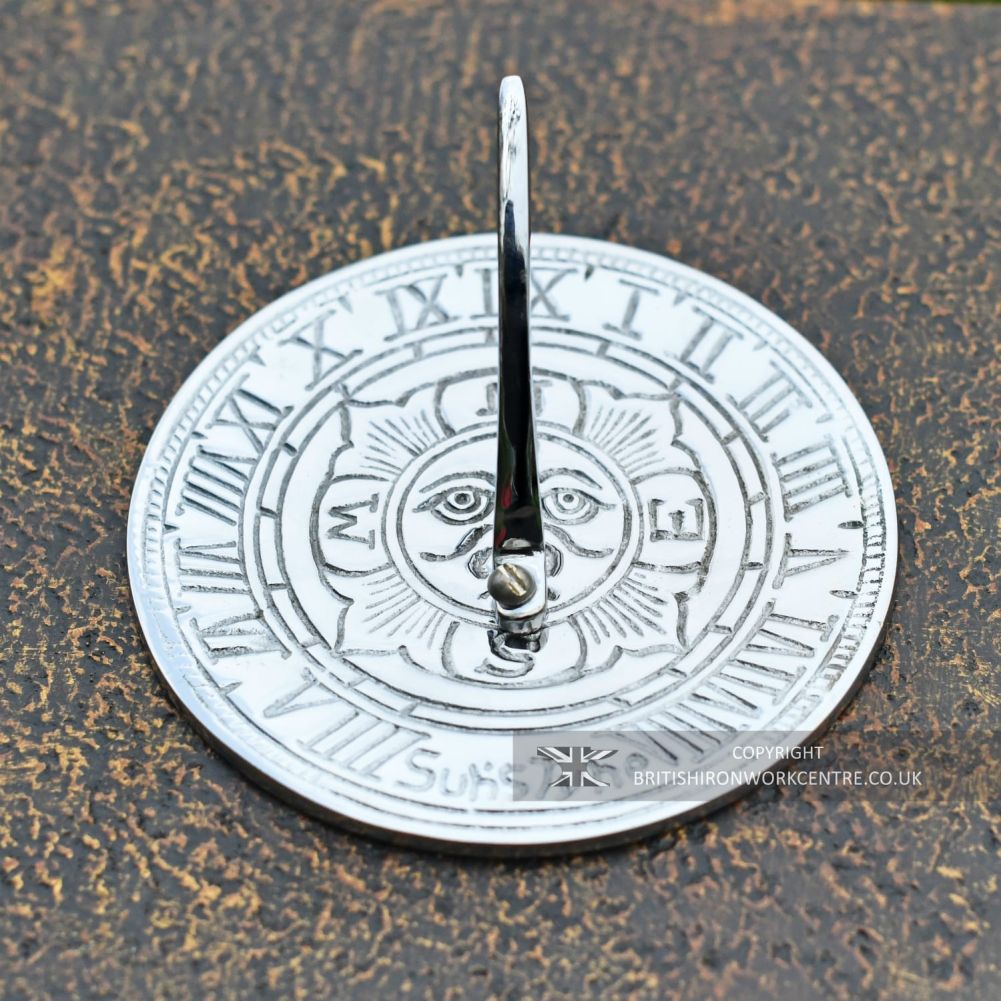 'Soleil' Garden Sundial In Bright Chrome