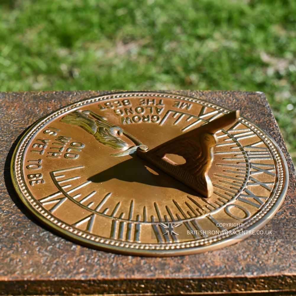 Traditional Antique Brass Old Father Time Sundial - 200mm 