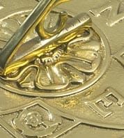 English Rose Sundial In Polished Brass