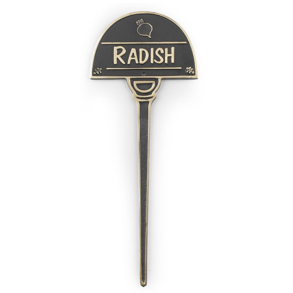 Cast Brass Garden Vegetable Signs - Radish