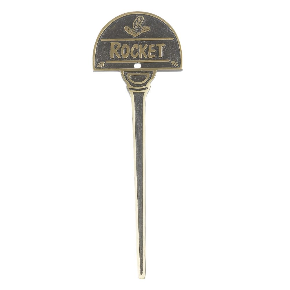 Solid Brass Herb Sign - Rocket Sign 