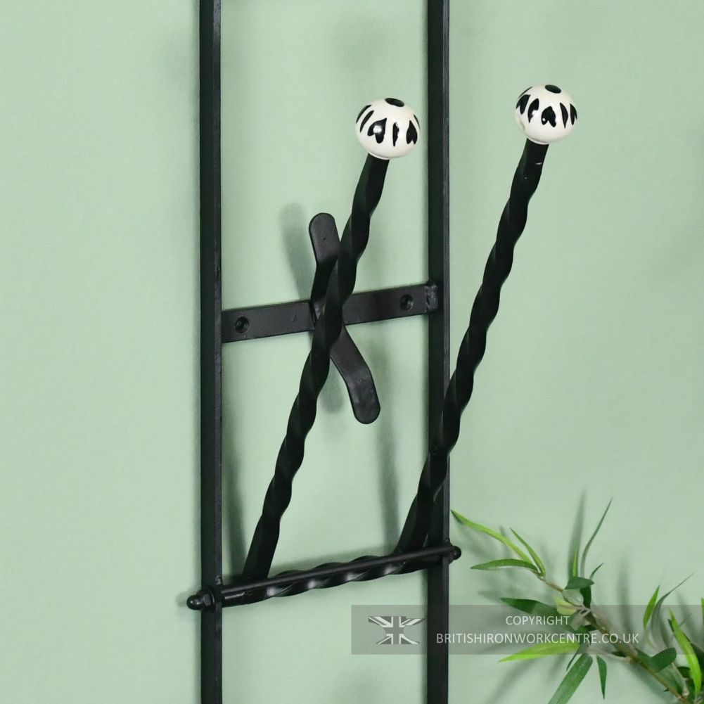Three Pair Wall Mounted Welly & Boot Rack In Black