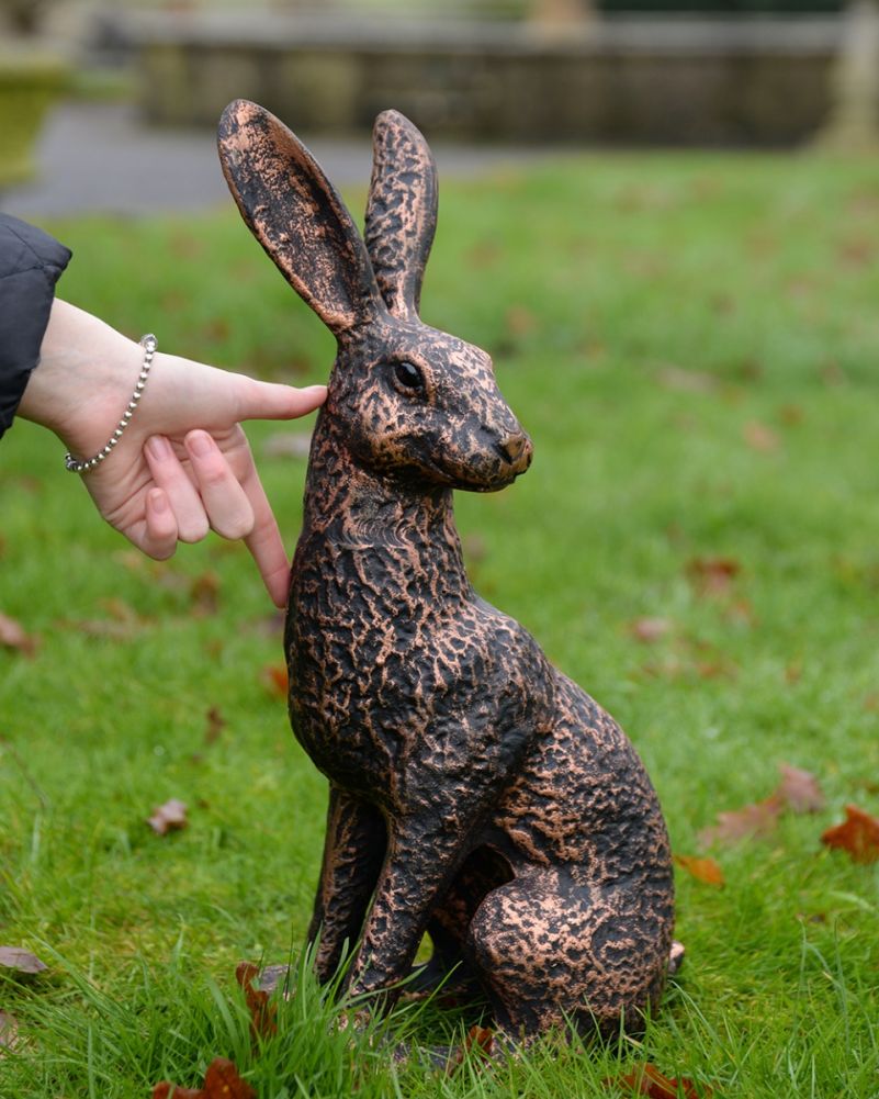 'Huxley & Dexter' The Pair Of Hares Garden Sculpture - Copper Scale