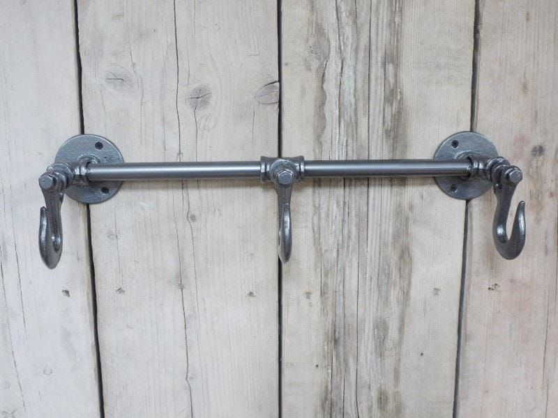 Wall Mounted Industrial / Mechanic Metal Coat Hook - Front View