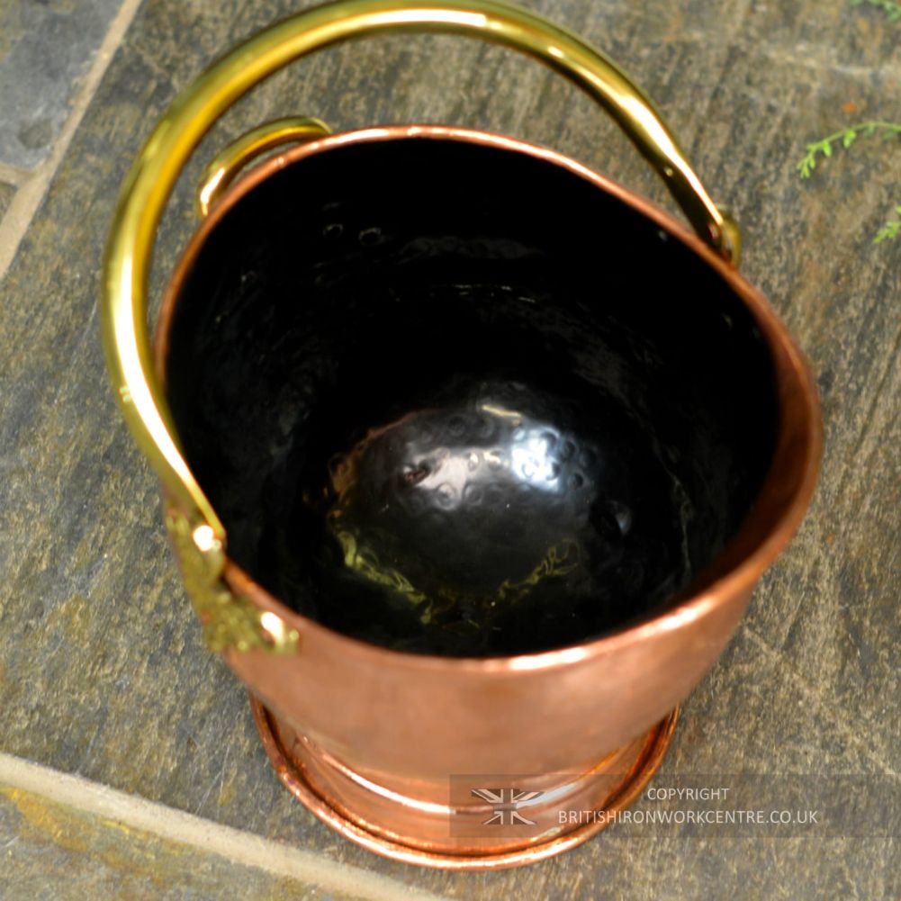 Inside Of Medium Copper & Brass Fireplace Scuttle