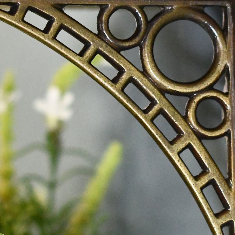 Iron Bridge Shelf Bracket - Antique Brass 33 x 33cm Close Up