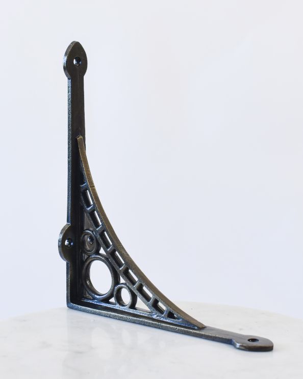 Iron Bridge Shelf Bracket with Antique Brass Finish