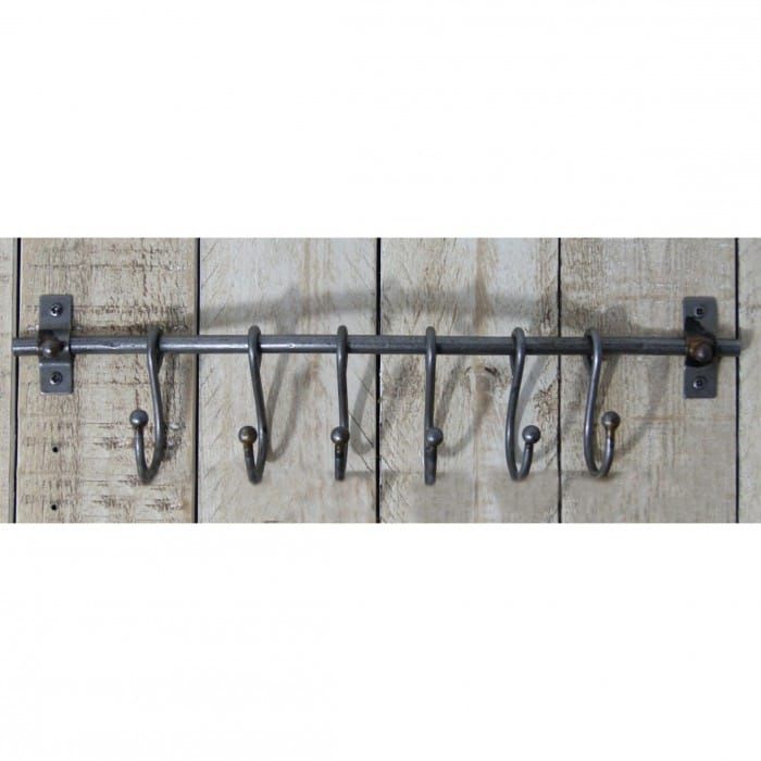 Sliding Iron Coat Hook Rack