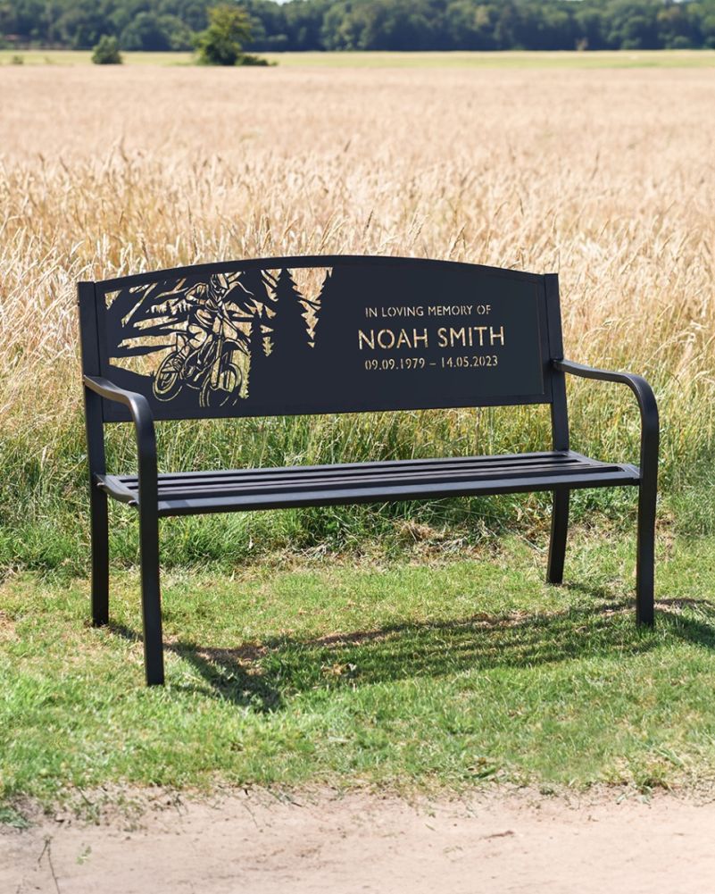 Iron & Steel Motocross Memorial Bench Details