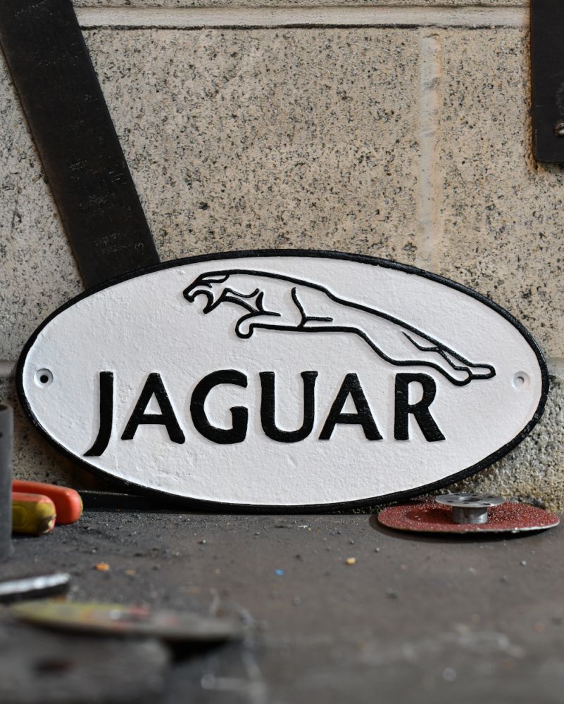 'Jaguar' Cast Iron Automobilia Sign