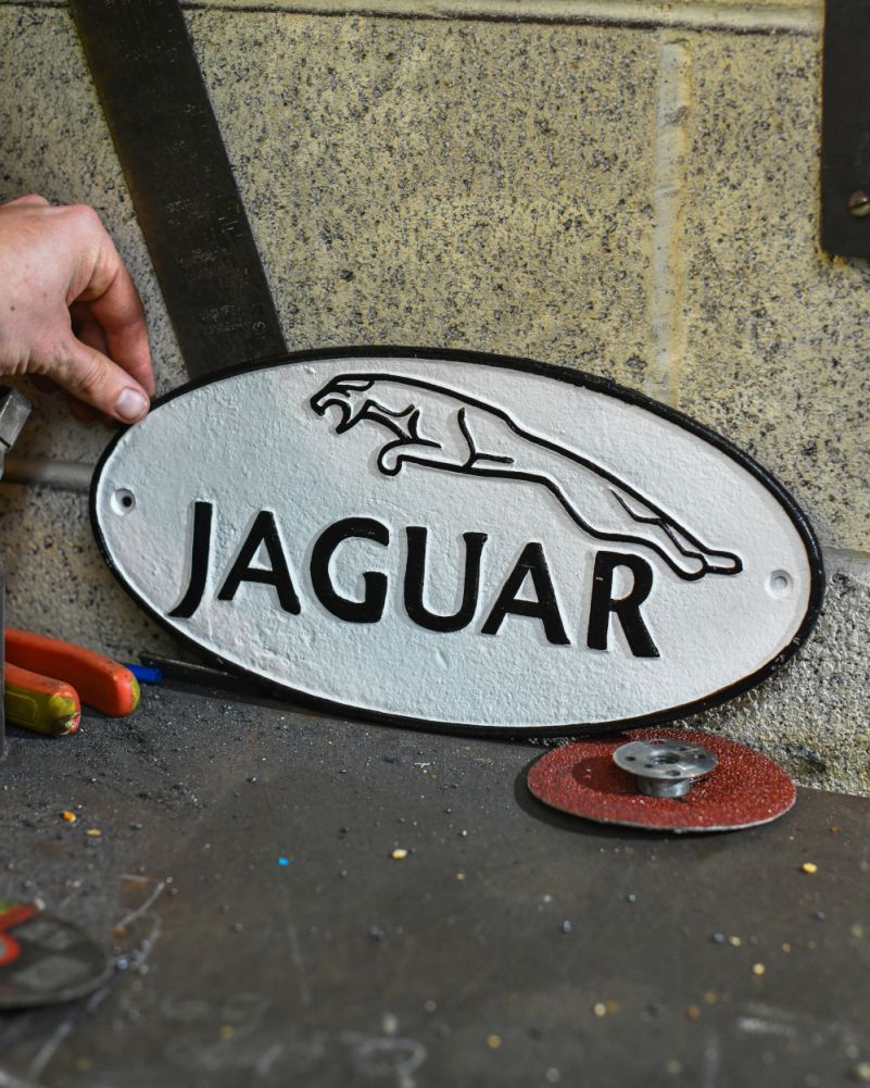 'Jaguar' Cast Iron Automobilia Sign Scale
