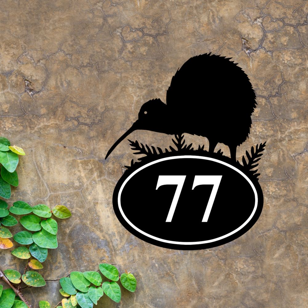 Kiwi Bird House Number Sign