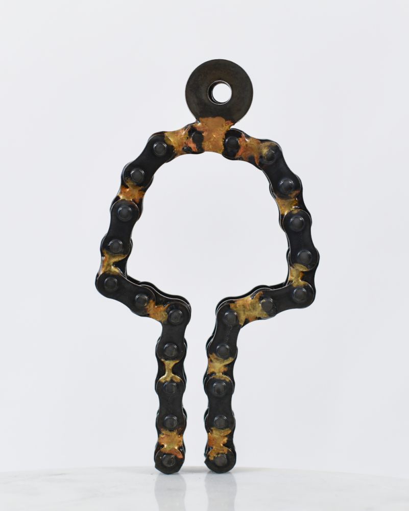 Ladies Symbol Scrap Metal Art Crafted From A Chain