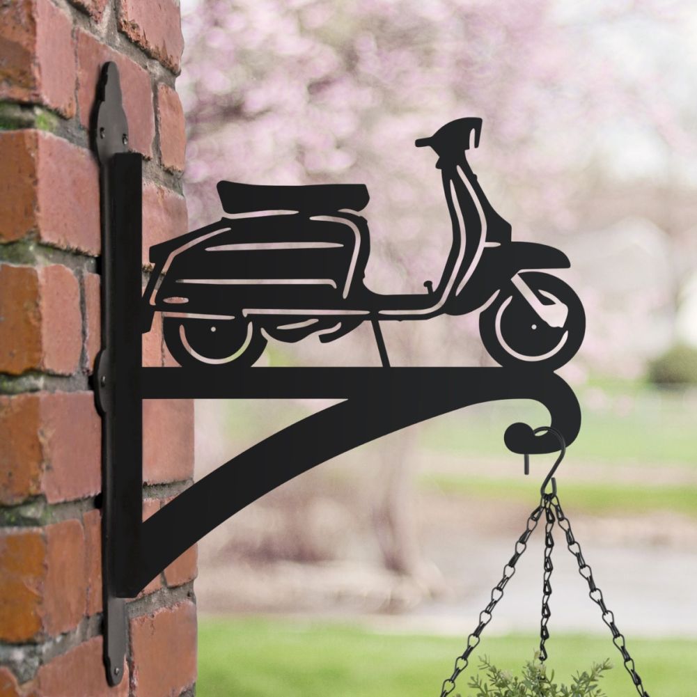 Lambretta Scooter Hanging Basket Bracket In A Blossom Setting