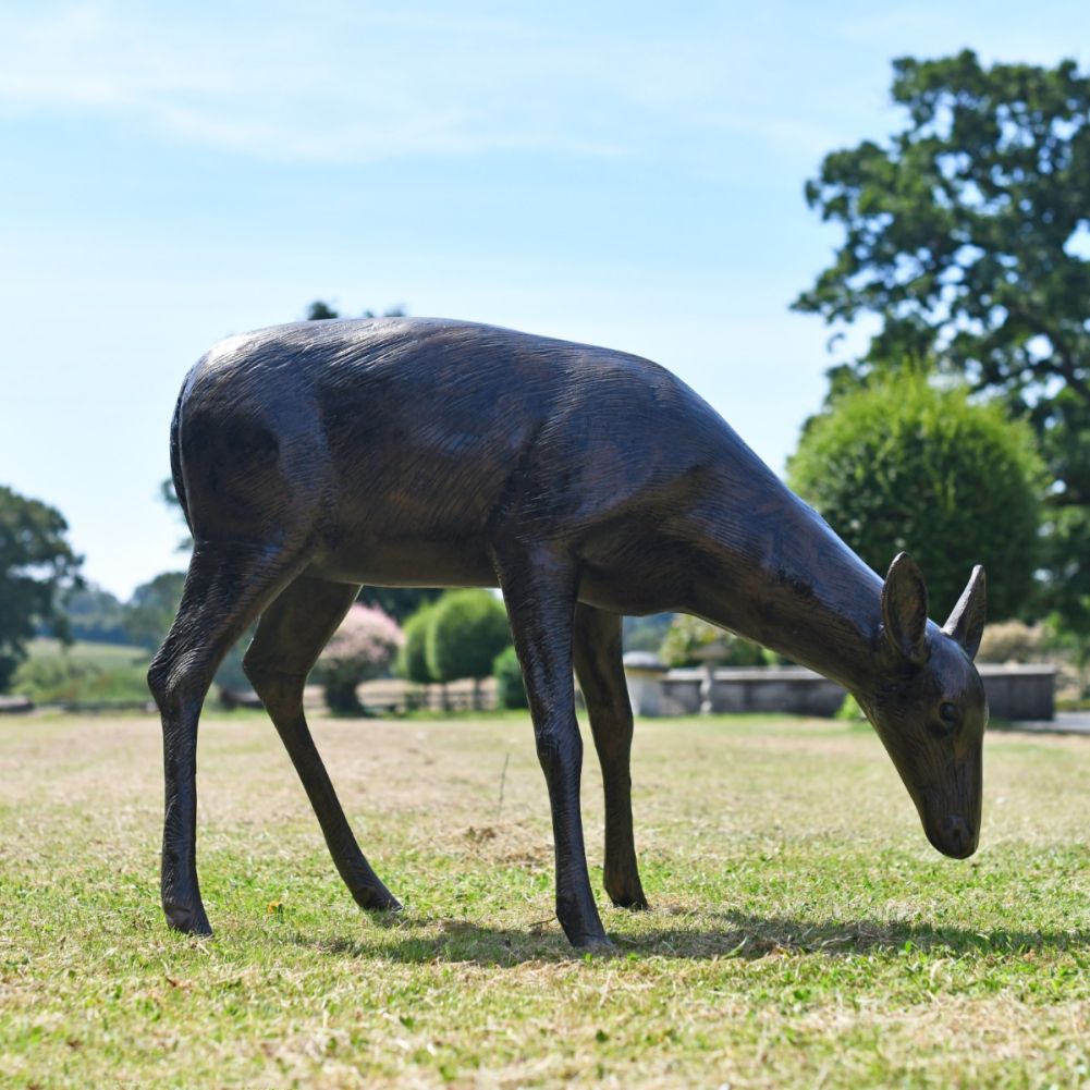 Large Cast Aluminium Doe Garden Sculpture 