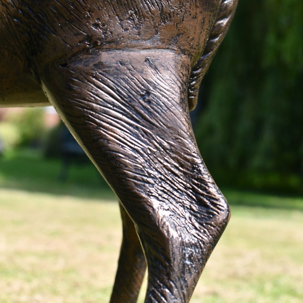 Large Cast Aluminium Doe Garden Sculpture Leg Detail