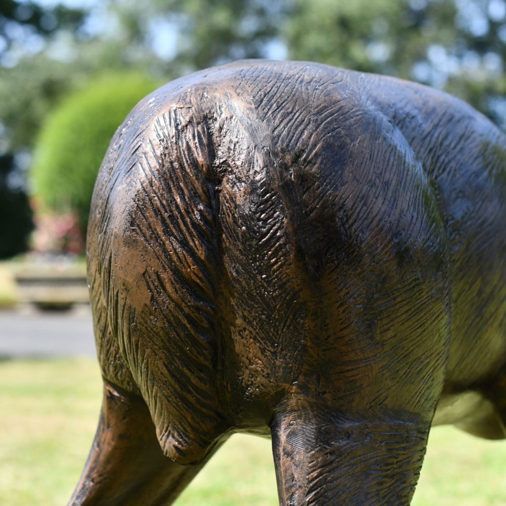 Large Cast Aluminium Doe Garden Sculpture Rear Detail