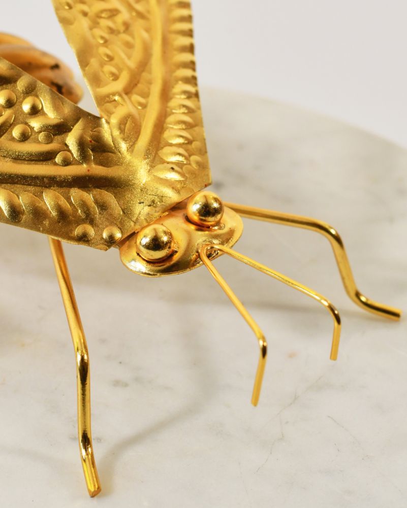 Close Up Details Of Large Glider The Gold Honey Bee Scrap Metal Art