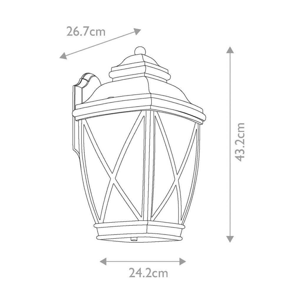 Large Traditional Bronze Cast Aluminium Wall Light-43cm Dims