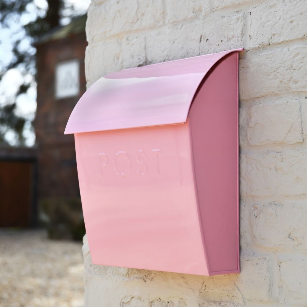 London Classic Rose Blossom Pink Post Box with Lock 