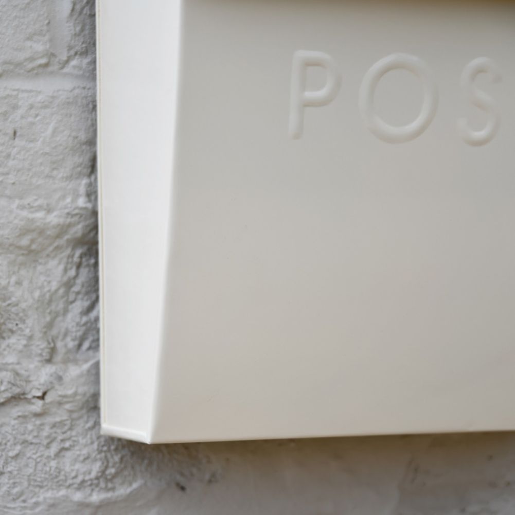 Close up of London Classics Post Box in Cream Finish 