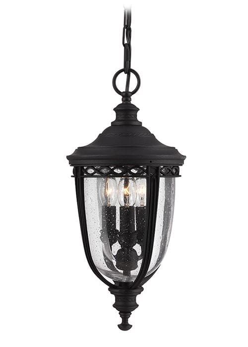 Letchworth Standard Hanging Chain Lantern in Black 