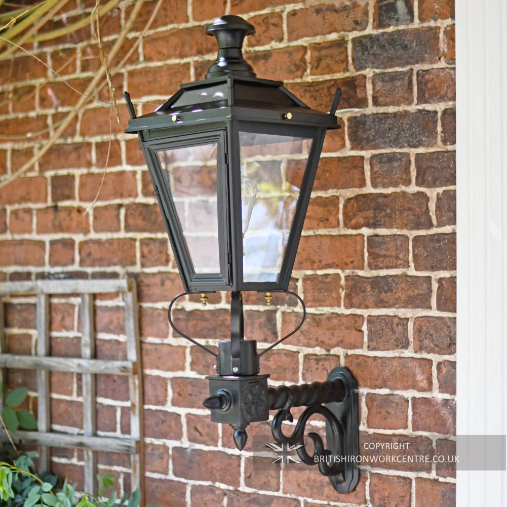 Black Dorchester Lantern on Royale Bracket - Medium