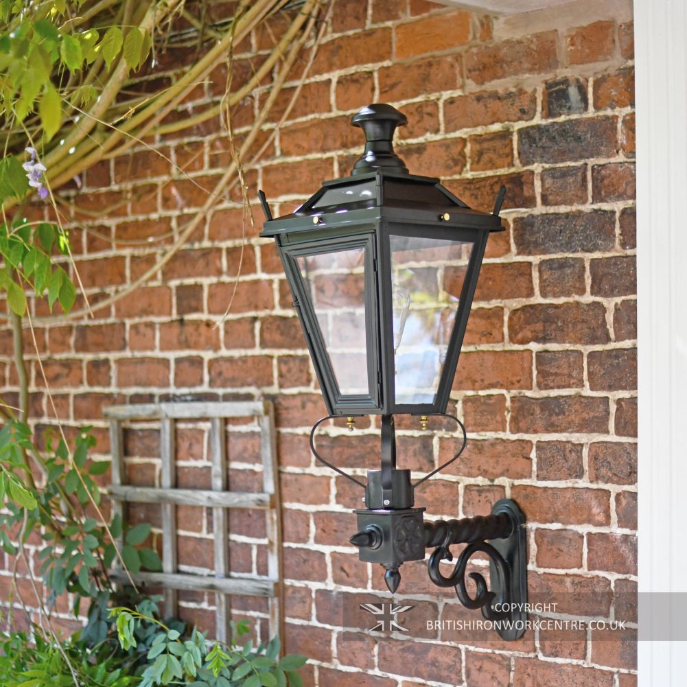 Black Dorchester Lantern on Royale Bracket - Medium
