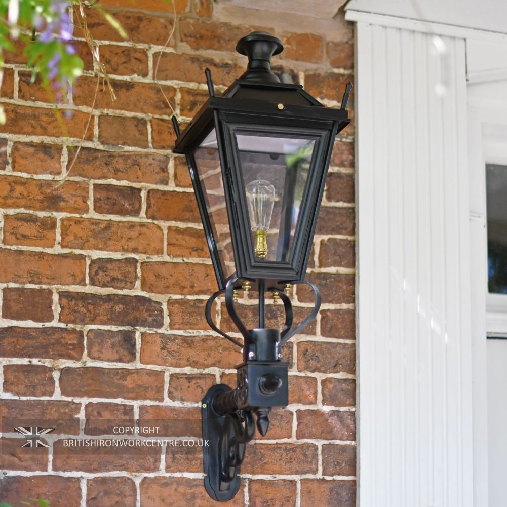 Black Dorchester Lantern on Royale Bracket - Medium