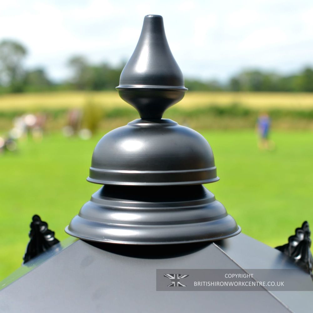 Traditional Black Victorian Pillar Lantern Set - 102cm - Lid Finial