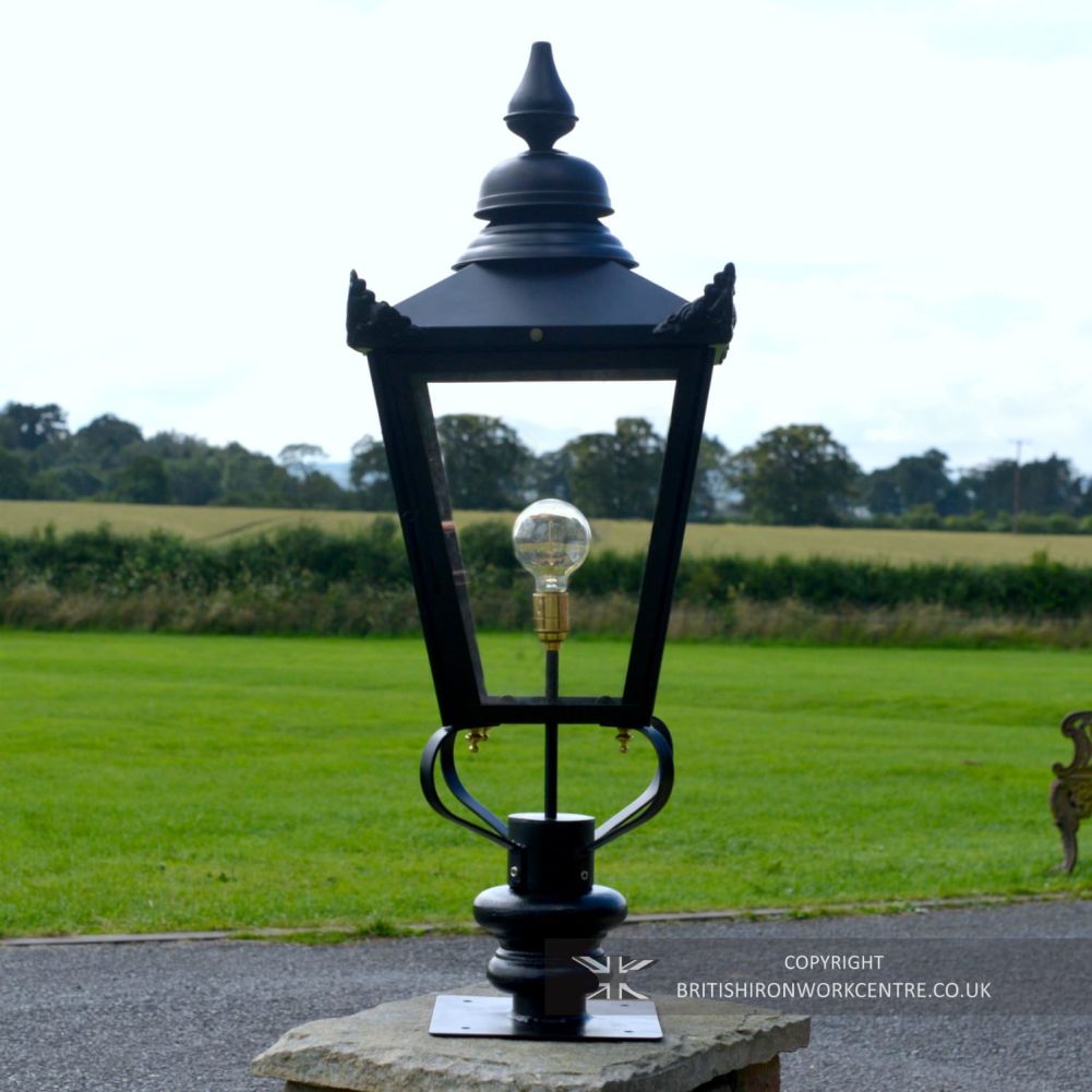 Traditional Black Victorian Pillar Lantern Set - 102cm