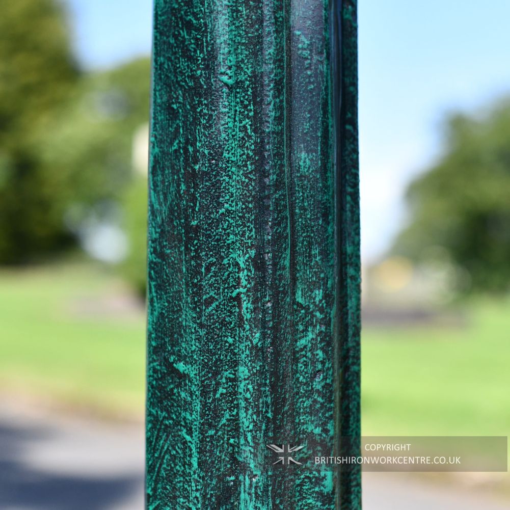 Deluxe Forest Green Ornate Cast Iron Globe Lamp Post - 3m - Post 