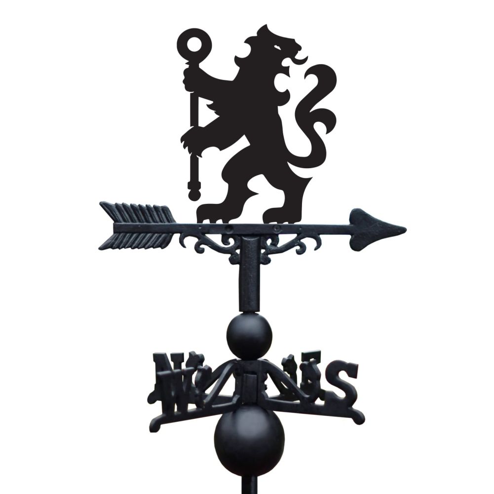 Chelsea FC Lion Crest Weathervane On a White Background