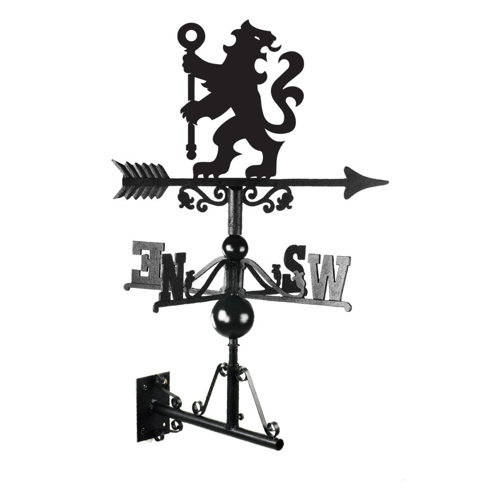 Chelsea FC Lion Crest Weathervane With Bracket on a White Background