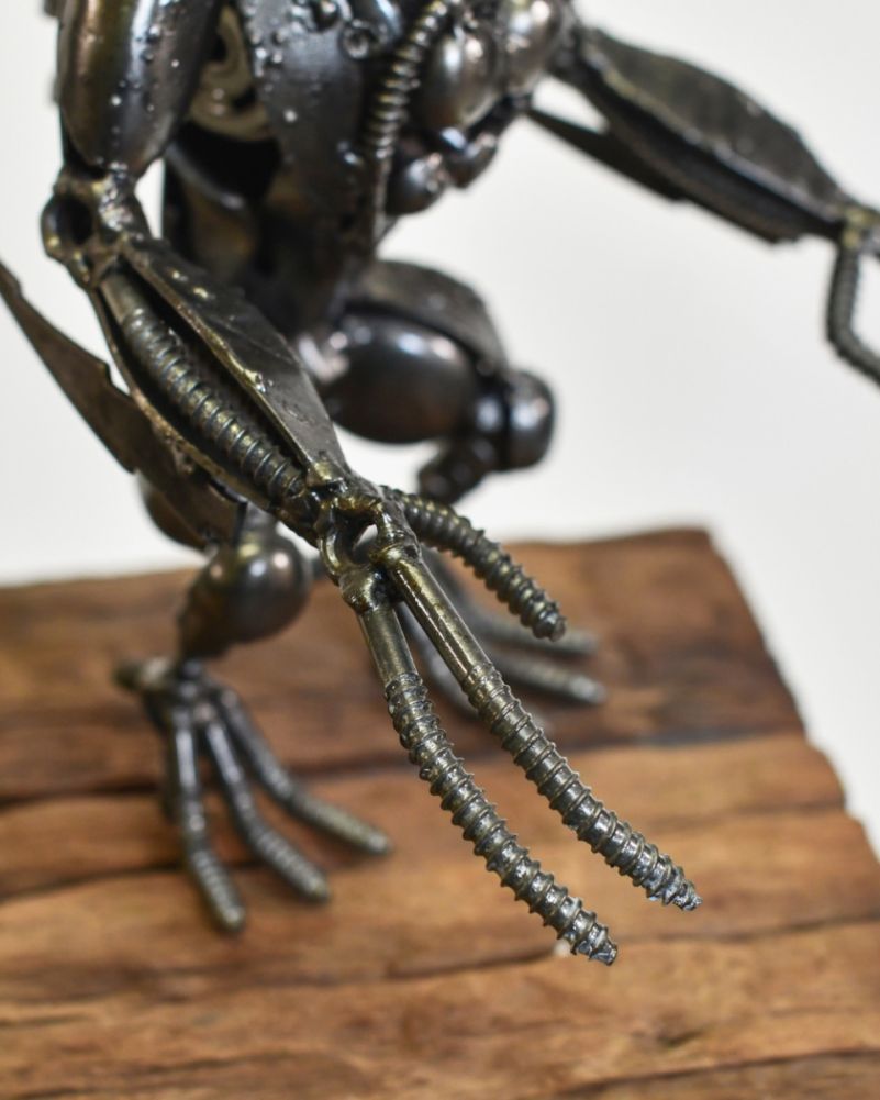 Little Gremlin Recycled Metal Parts Sculpture Hands
