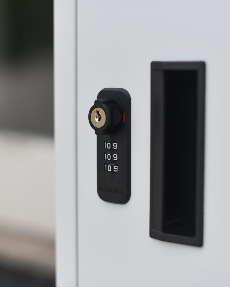 Combination Code On The Contemporary White 'Atlow' Parcel Box
