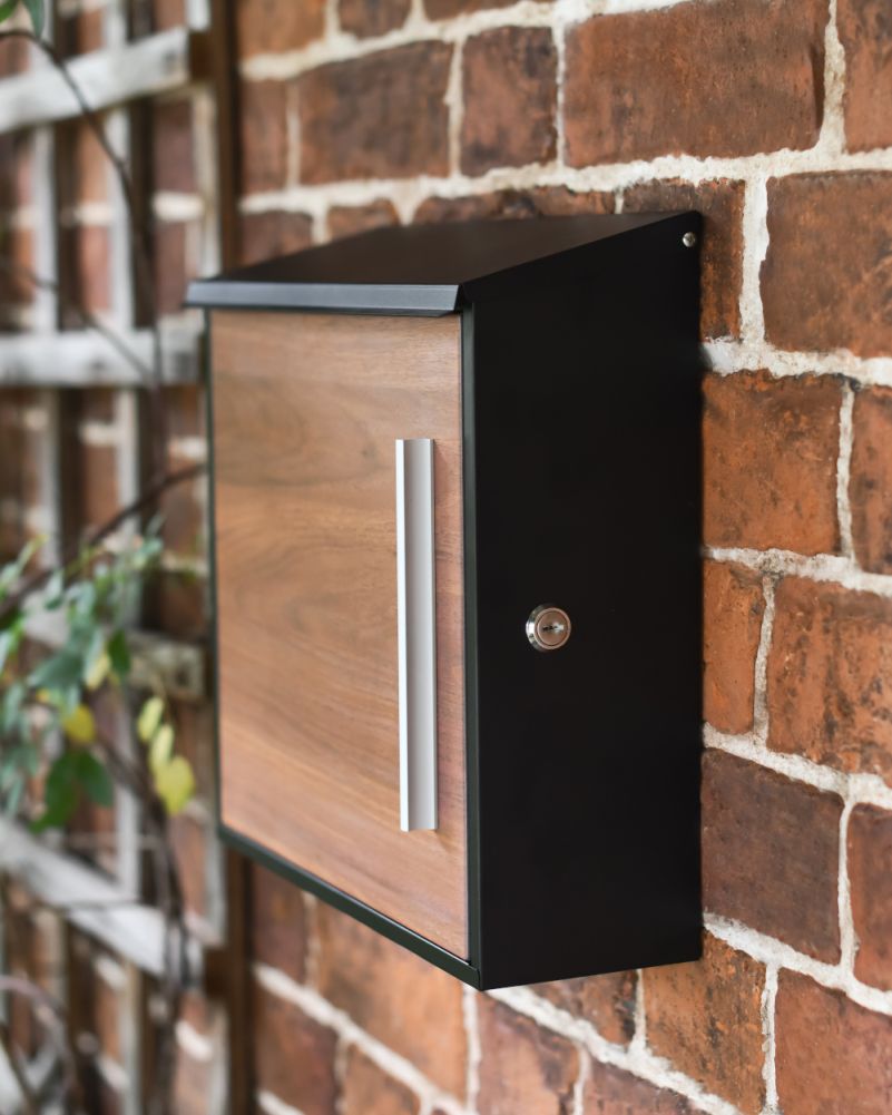 Contemporary Galvanised Steel Elegante Post Box Side On 