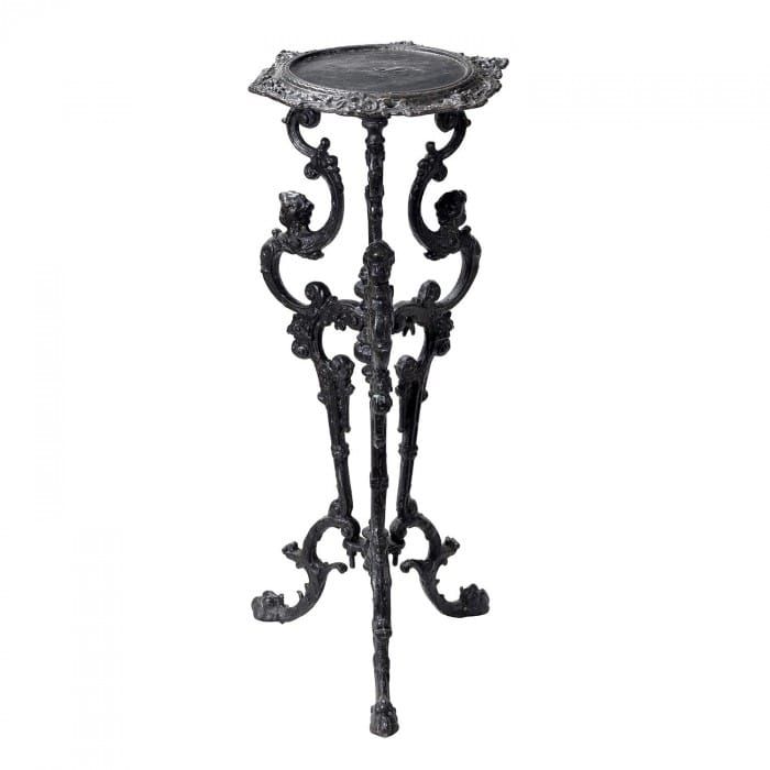 Long Gothic Cast Iron Side Table in Black 