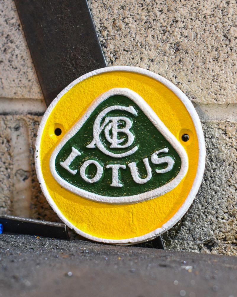 Lotus Cars Cast Iron Automobilia Sign With Fixing Points
