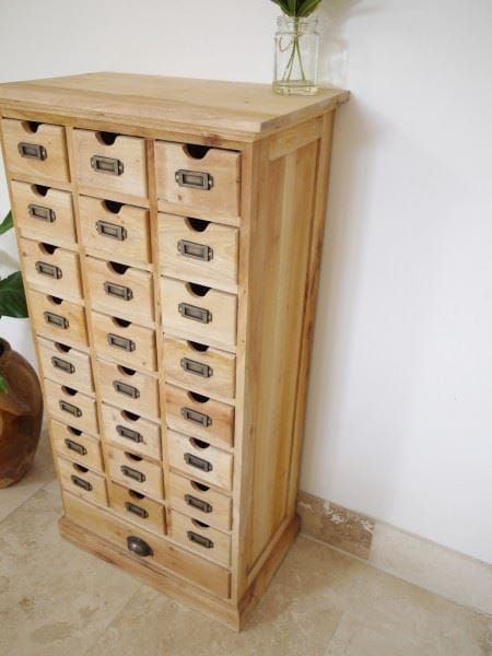 Mahogany Wood Large Draw Cabinet - Side View