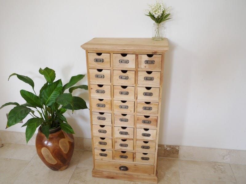 Mahogany Wood Large Draw Cabinet - Front View