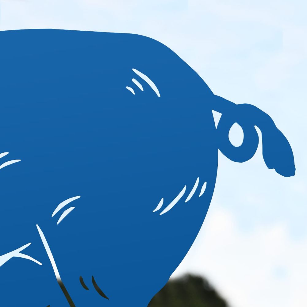 Blue Male Pig Iron Silhouette Tail Detail