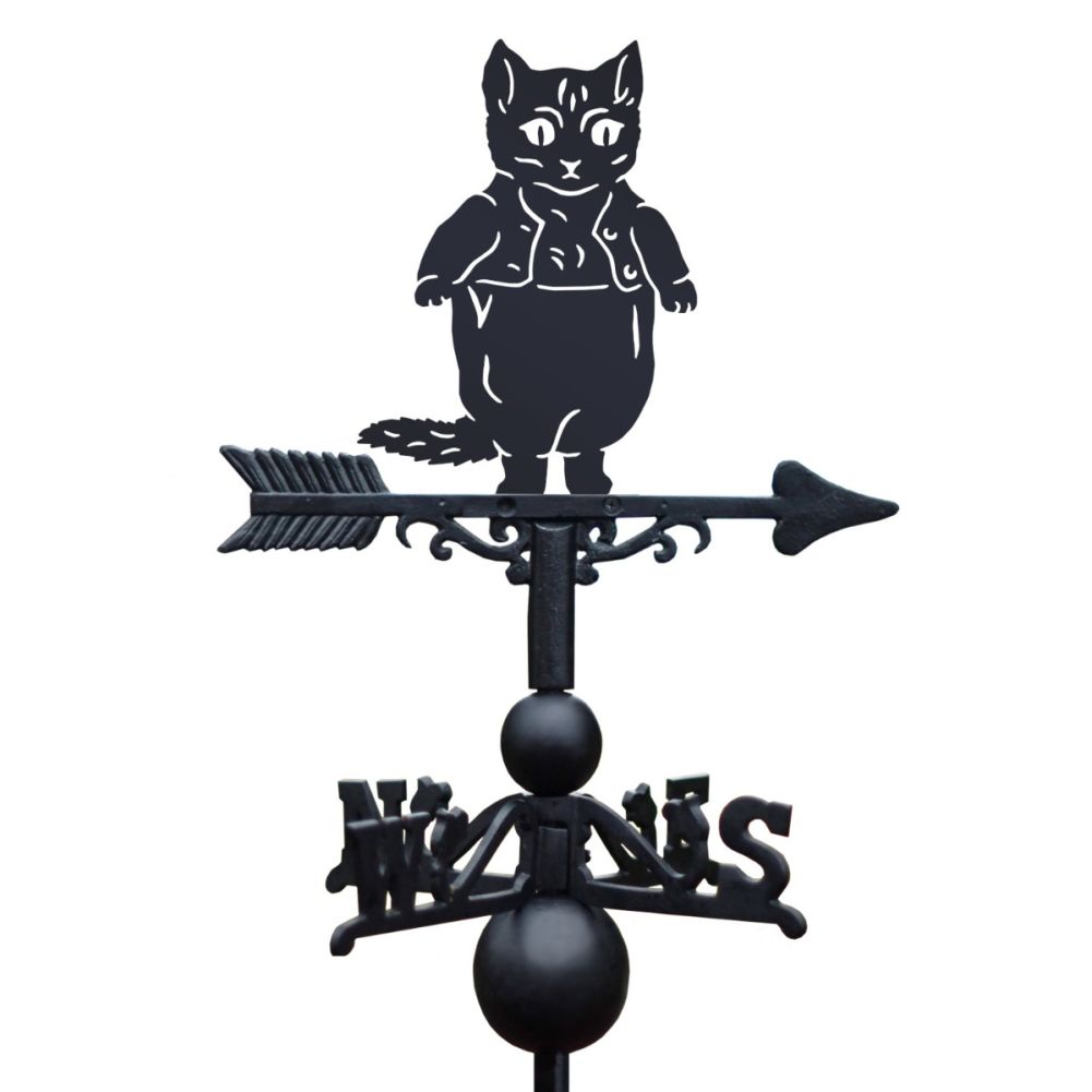 Master Kitten Weathervane on White Background
