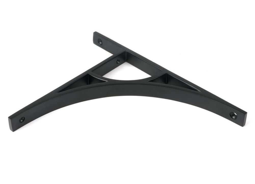 Matte Black Arched Shelf Bracket With Fixings