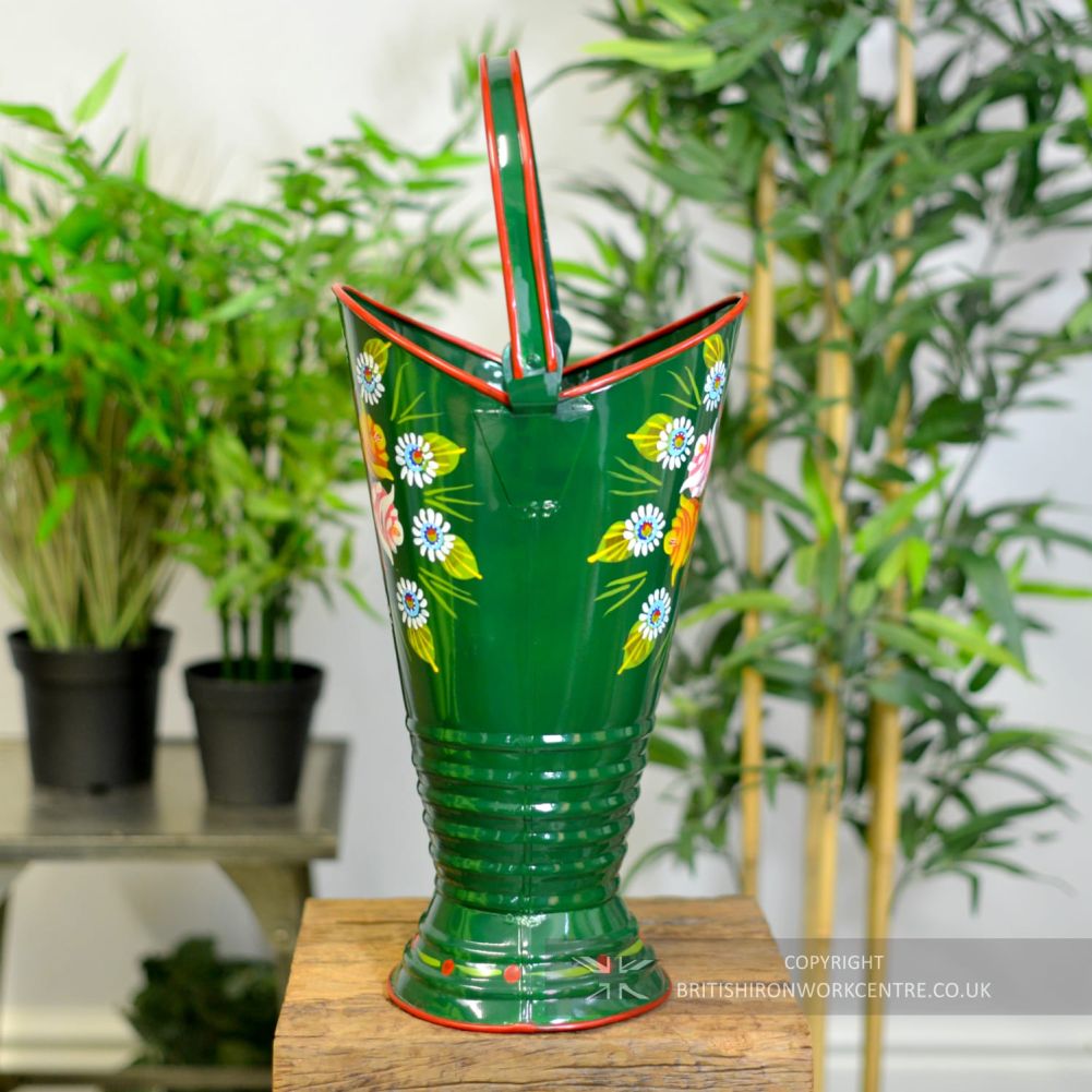 53cm Green Iron Hand Painted Narrowboat Umbrella Stand