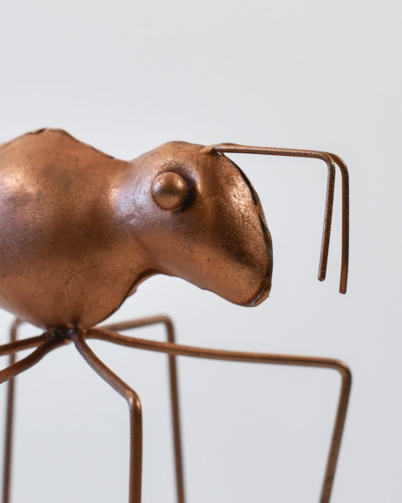 Medium 'Anthony' The Copper Ant Scrap Metal Art Close Up Of The Face