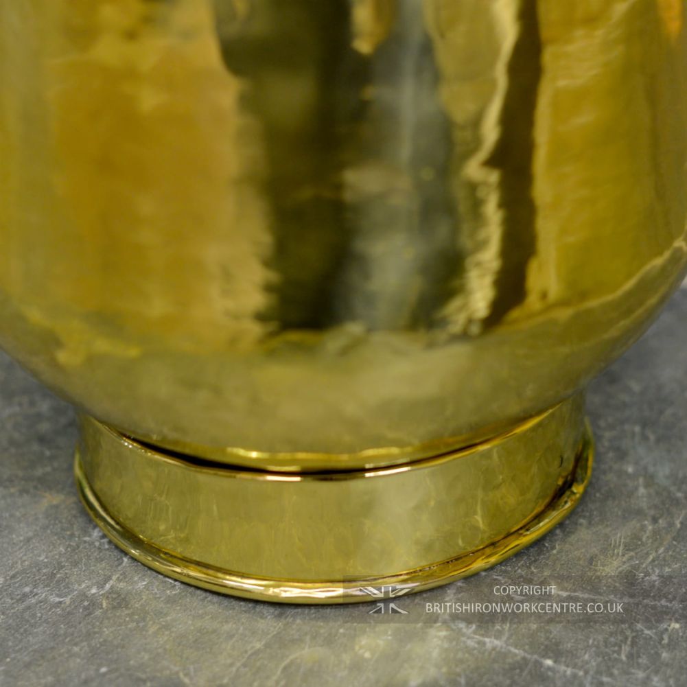 Medium Brass Hammered Effect Fireplace Fuel Bucket Base