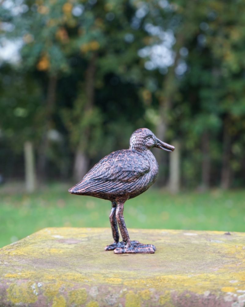 Medium Cast Aluminium Avocet 'Boris' Bronze & Copper Bird Garden Sculpture