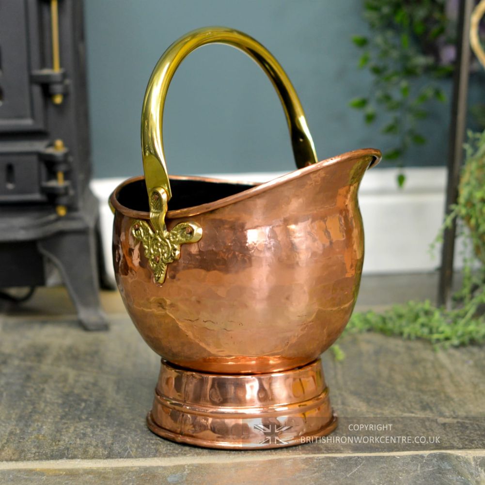 Medium Copper & Brass Fireplace Scuttle